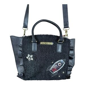 Betsey Johnson Black Tote with‎ Rocket and Star Accents